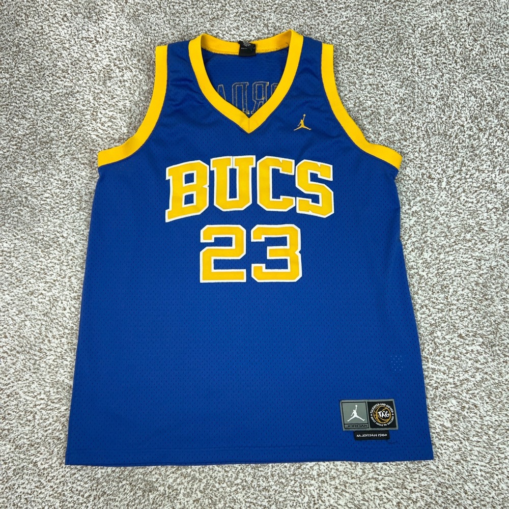 Michael Jordan Jersey Mens XL Blue 23 1980 Basketball High School Laney Bucs